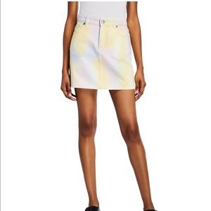 GANNI multicolored denim short skirt